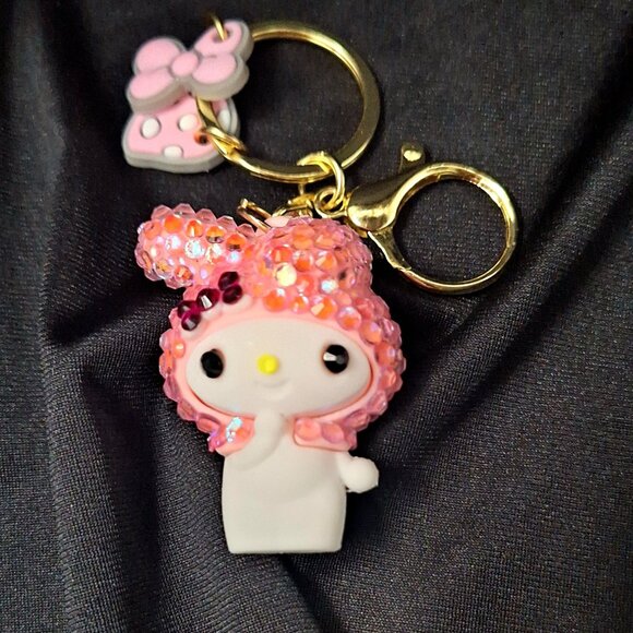 My Melody Bedazzled Keychain/Charm, My Melody/ Hello Kitty Bling, Unique Gift - Picture 1 of 2